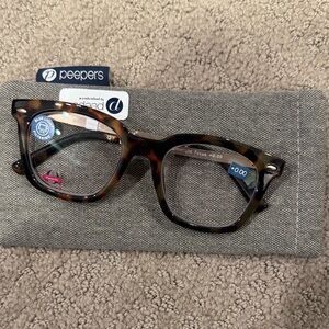 Peepers Tortoise Shell Glasses - Blue Light Filtering No correction.  NWT